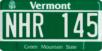 VT license plate NHR145
