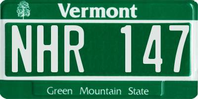 VT license plate NHR147