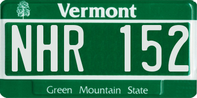 VT license plate NHR152