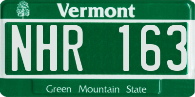 VT license plate NHR163