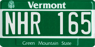 VT license plate NHR165