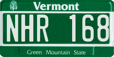 VT license plate NHR168
