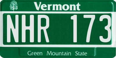 VT license plate NHR173