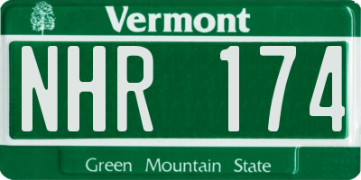 VT license plate NHR174