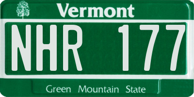 VT license plate NHR177