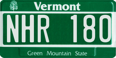 VT license plate NHR180