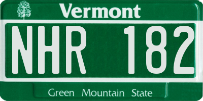 VT license plate NHR182