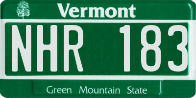 VT license plate NHR183
