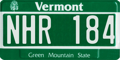 VT license plate NHR184