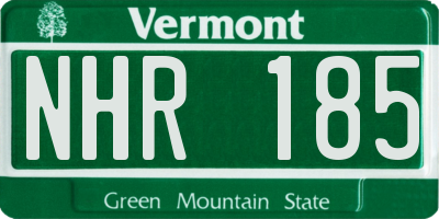 VT license plate NHR185