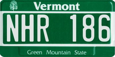 VT license plate NHR186