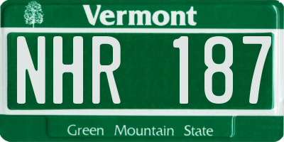 VT license plate NHR187