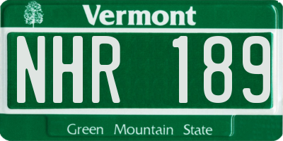 VT license plate NHR189