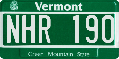 VT license plate NHR190
