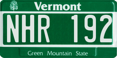 VT license plate NHR192