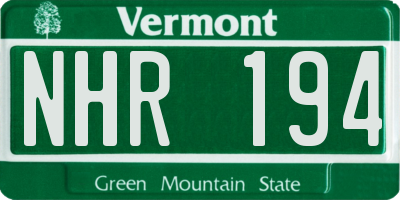 VT license plate NHR194