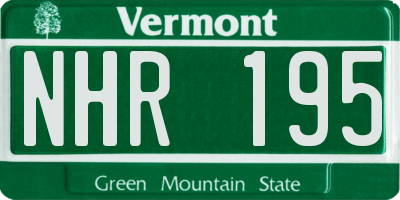 VT license plate NHR195