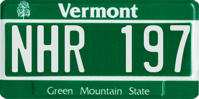 VT license plate NHR197