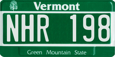VT license plate NHR198