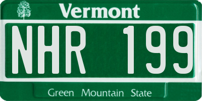VT license plate NHR199