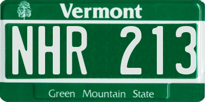 VT license plate NHR213