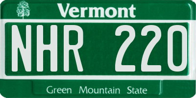 VT license plate NHR220
