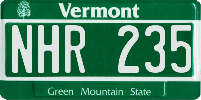 VT license plate NHR235