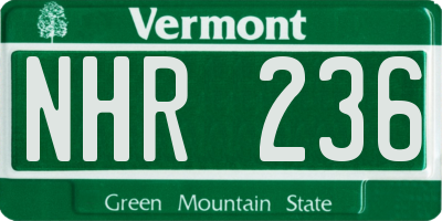 VT license plate NHR236