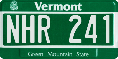 VT license plate NHR241