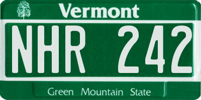 VT license plate NHR242