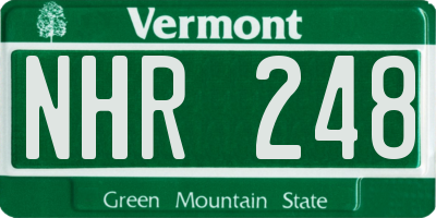 VT license plate NHR248