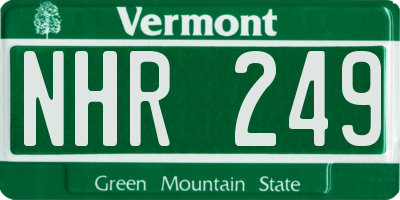 VT license plate NHR249