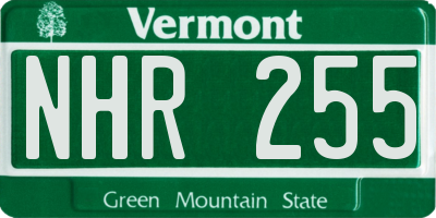 VT license plate NHR255