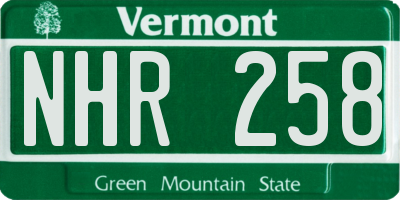 VT license plate NHR258