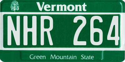 VT license plate NHR264
