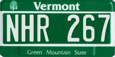 VT license plate NHR267