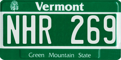 VT license plate NHR269