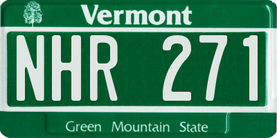 VT license plate NHR271