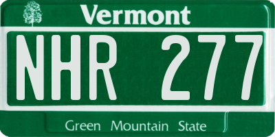 VT license plate NHR277