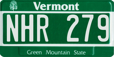 VT license plate NHR279