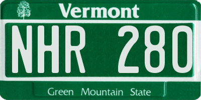 VT license plate NHR280
