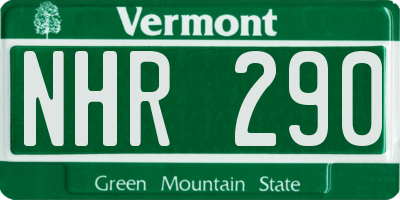 VT license plate NHR290