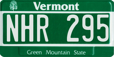 VT license plate NHR295