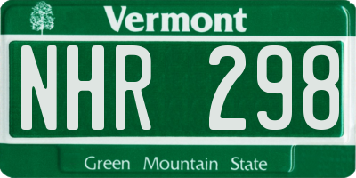 VT license plate NHR298