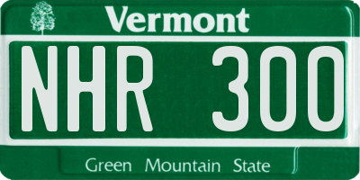 VT license plate NHR300