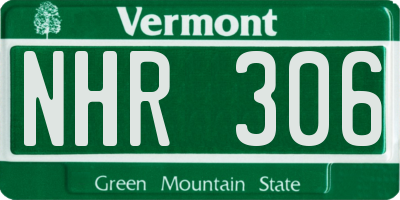 VT license plate NHR306