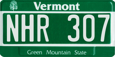 VT license plate NHR307