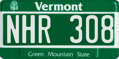 VT license plate NHR308
