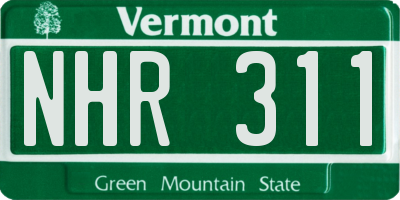 VT license plate NHR311