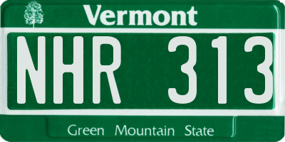 VT license plate NHR313